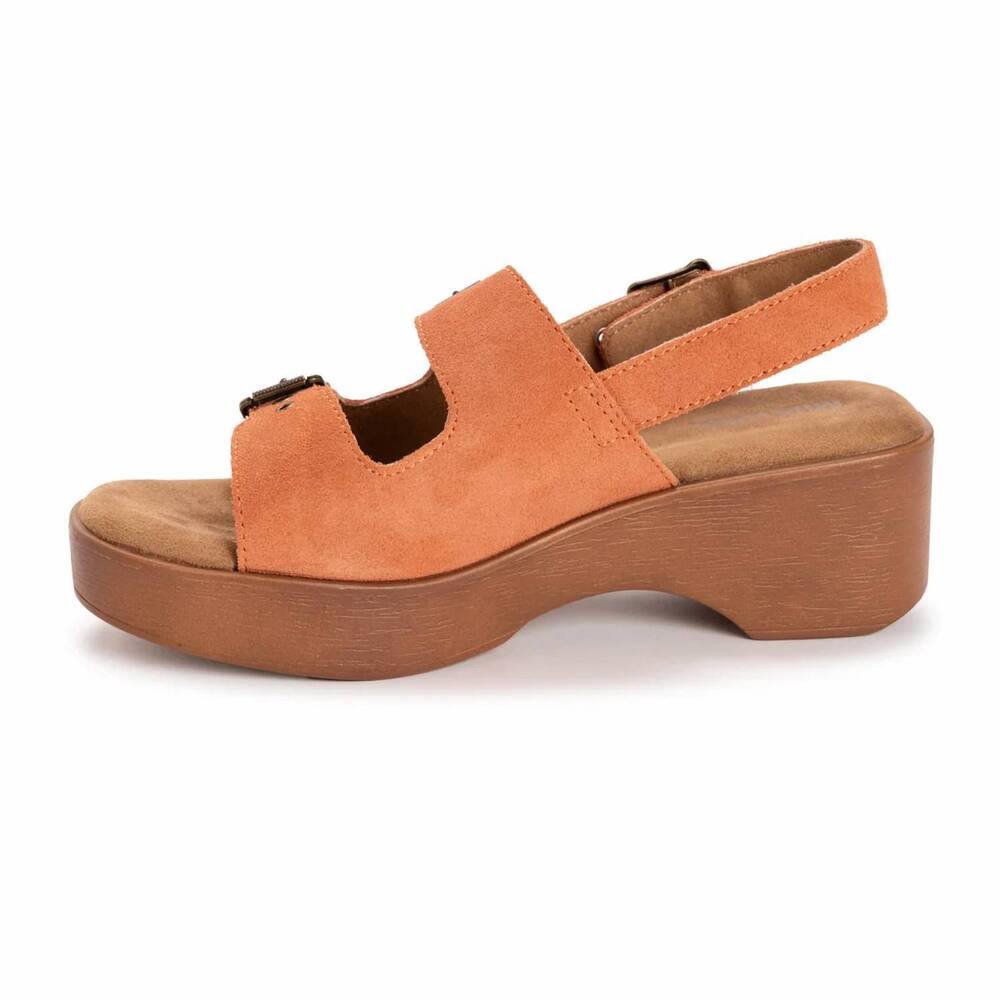 NEW MUK LUKS women's calliope sandal in coral suede